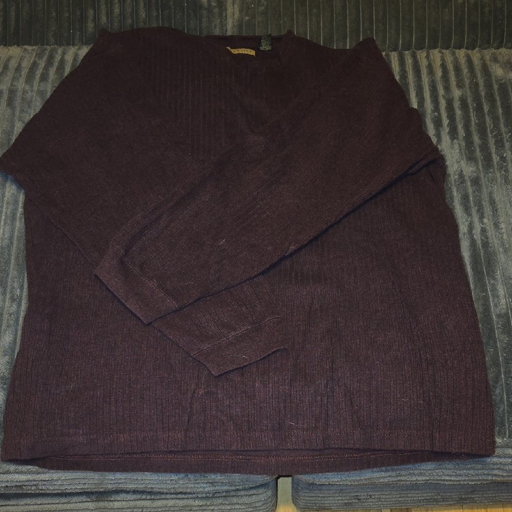 NATURAL LIFE Men's V-Neck Sweater in Deep Purple